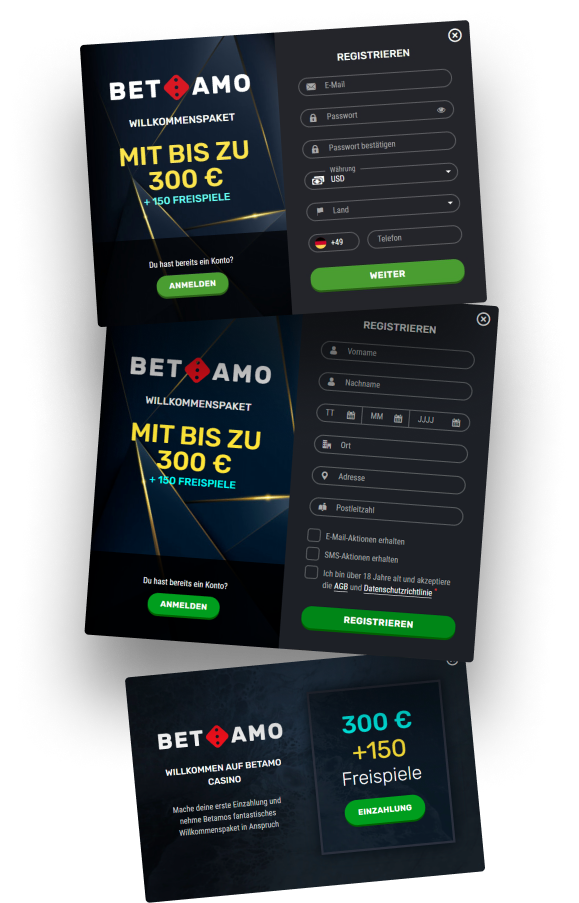 Registration steps in betamo casino